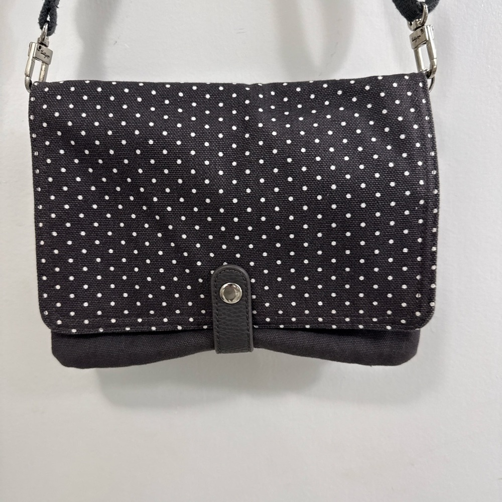 Thirty-One Medium Brown Polka Dot Crossbody Purse